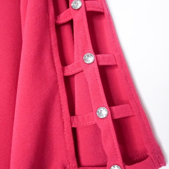 89th & Madison Womens Blouse Plus Size 3X Pink Sleeve Cutout Jewels - Picture 7 of 8